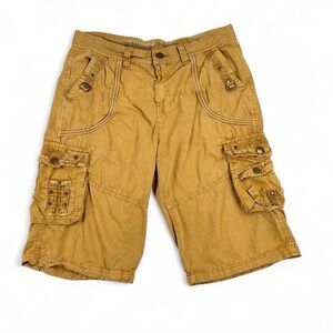 Y2K Warm Khaki Utility Cargo Shorts